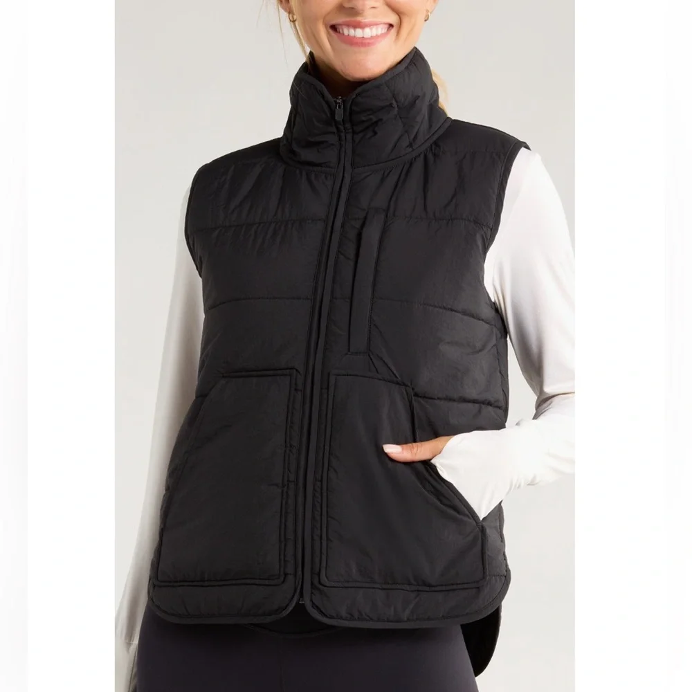Zella Packable Black Quilted Vest New! - Picture 6 of 14